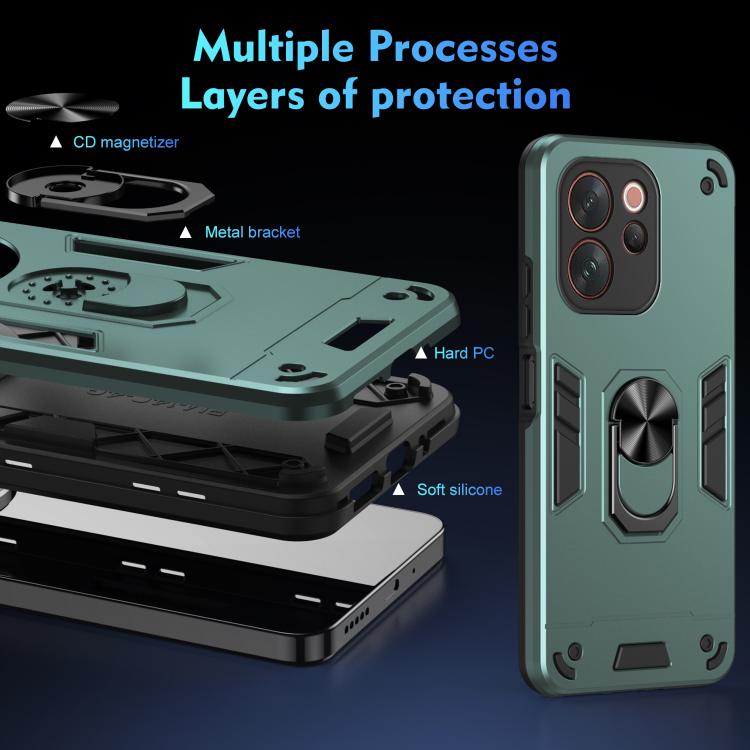 For vivo V70 5G / V70 Elite 5G Shockproof Metal Ring Holder Phone Case