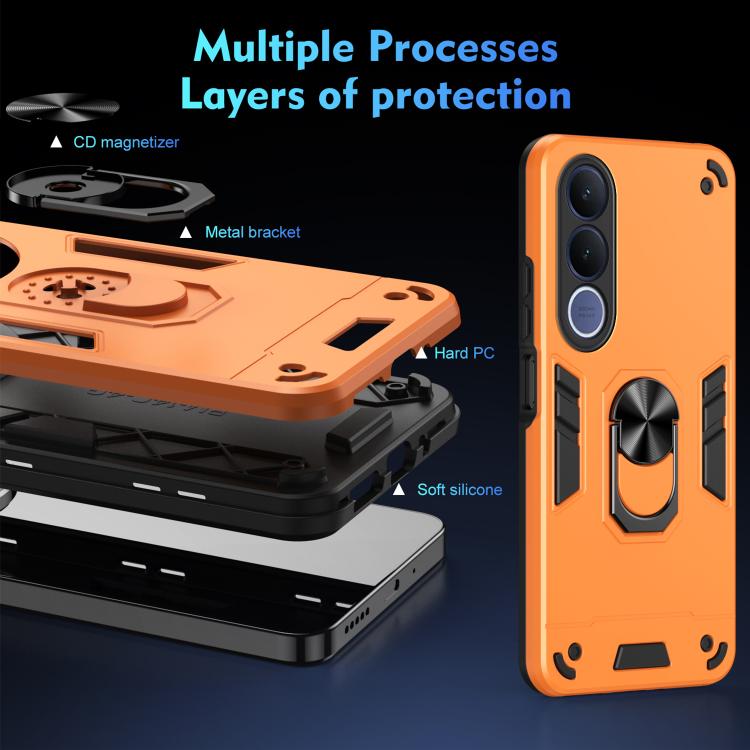For vivo V70 FE 5G Shockproof Metal Ring Holder Phone Case