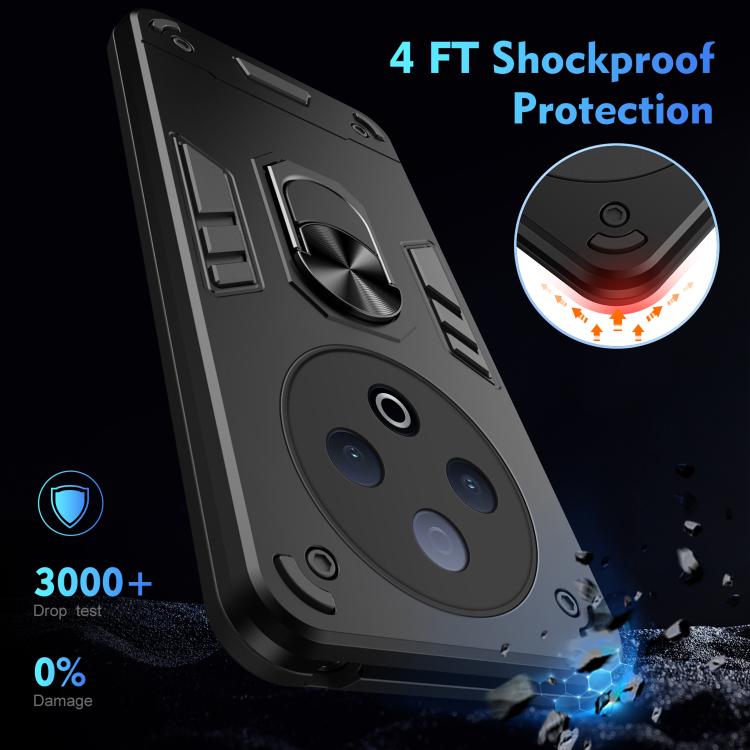 For vivo Y500 5G Shockproof Metal Ring Holder Phone Case