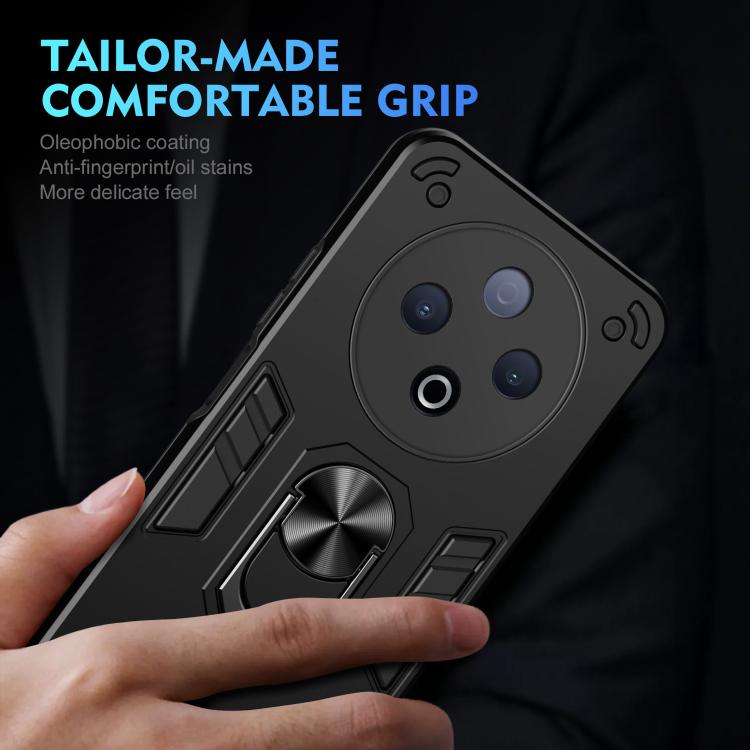 For vivo Y500 5G Shockproof Metal Ring Holder Phone Case