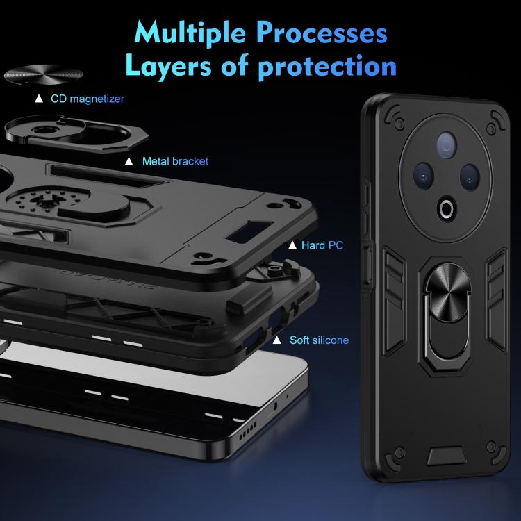 For vivo Y500 5G Shockproof Metal Ring Holder Phone Case