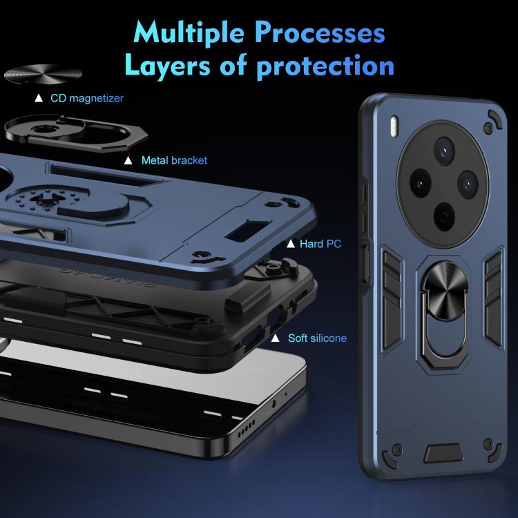 For vivo Y500 Pro 5G Shockproof Metal Ring Holder Phone Case