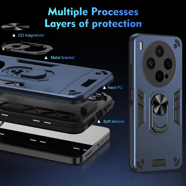 For vivo X300s Shockproof Metal Ring Holder Phone Case