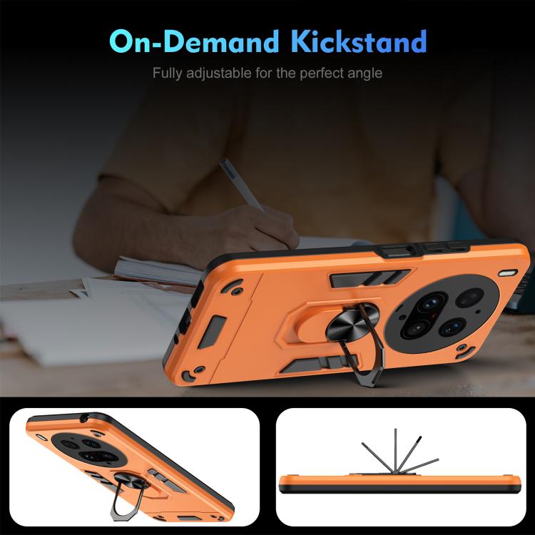 For vivo X300 Ultra Shockproof Metal Ring Holder Phone Case