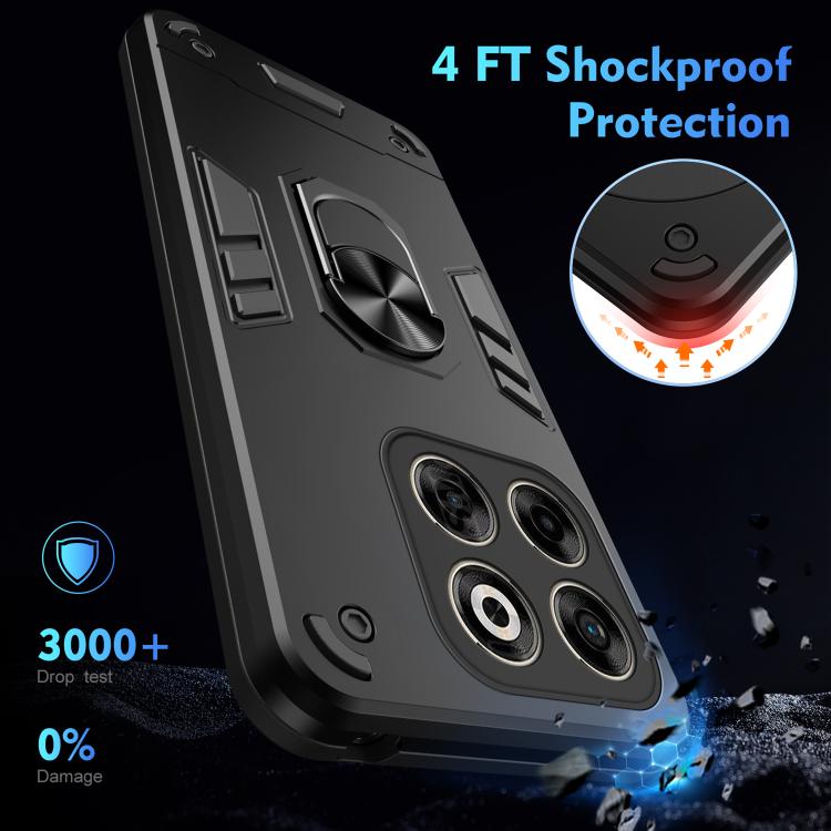 For ZTE Axon 70 4G Shockproof Metal Ring Holder Phone Case