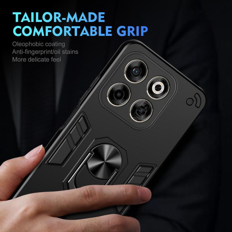 For ZTE Axon 70 4G Shockproof Metal Ring Holder Phone Case
