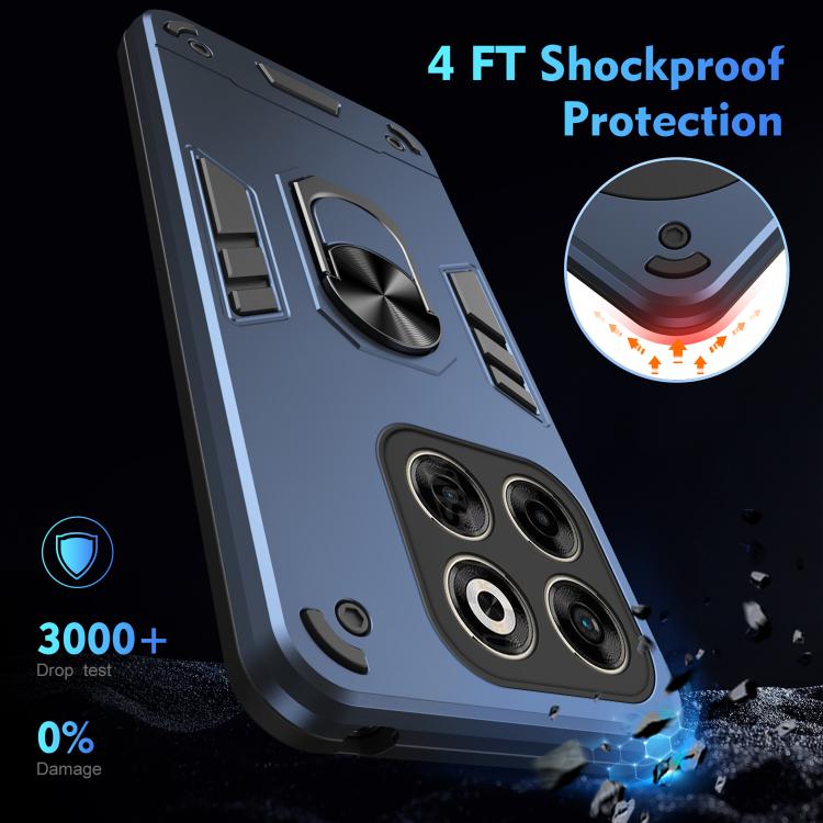 For ZTE Axon 70 4G Shockproof Metal Ring Holder Phone Case