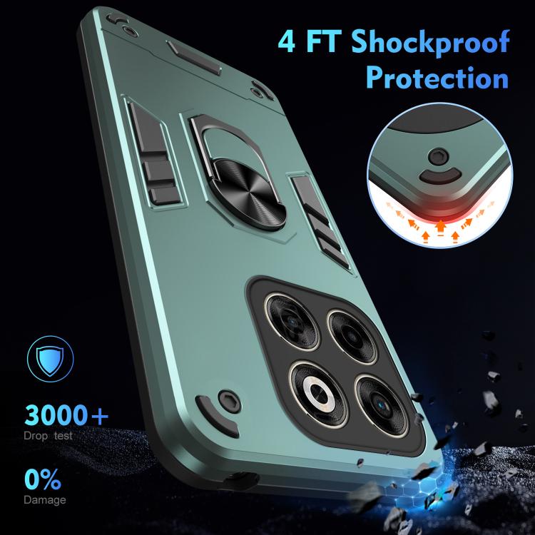 For ZTE Axon 70 4G Shockproof Metal Ring Holder Phone Case