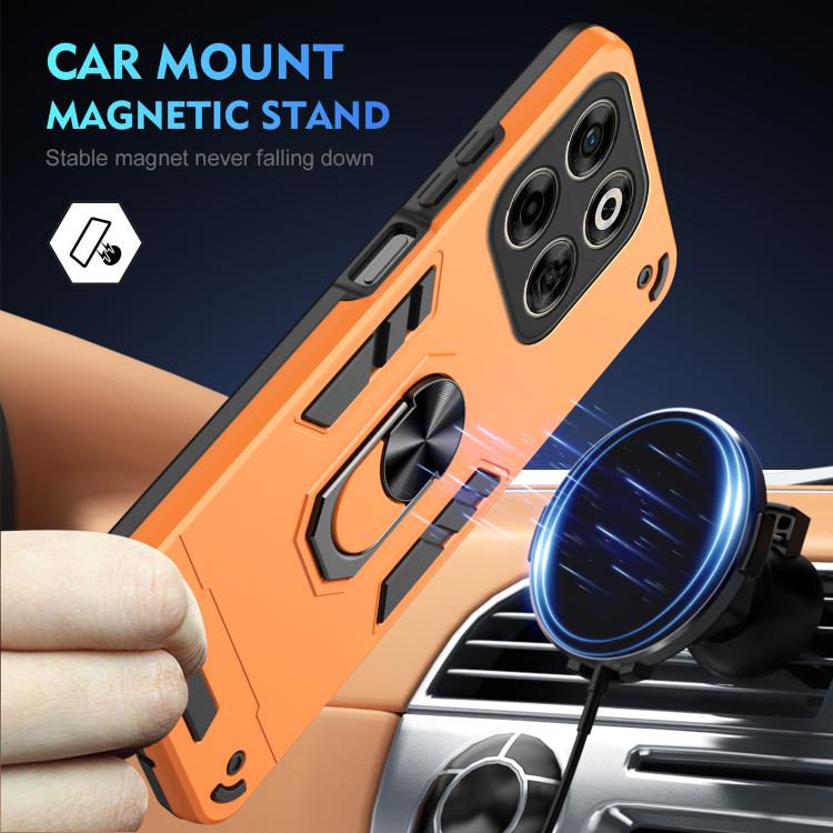 For ZTE Axon 70 4G Shockproof Metal Ring Holder Phone Case
