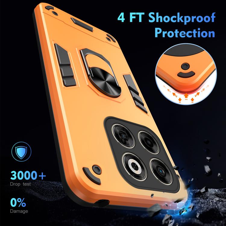 For ZTE Axon 70 4G Shockproof Metal Ring Holder Phone Case