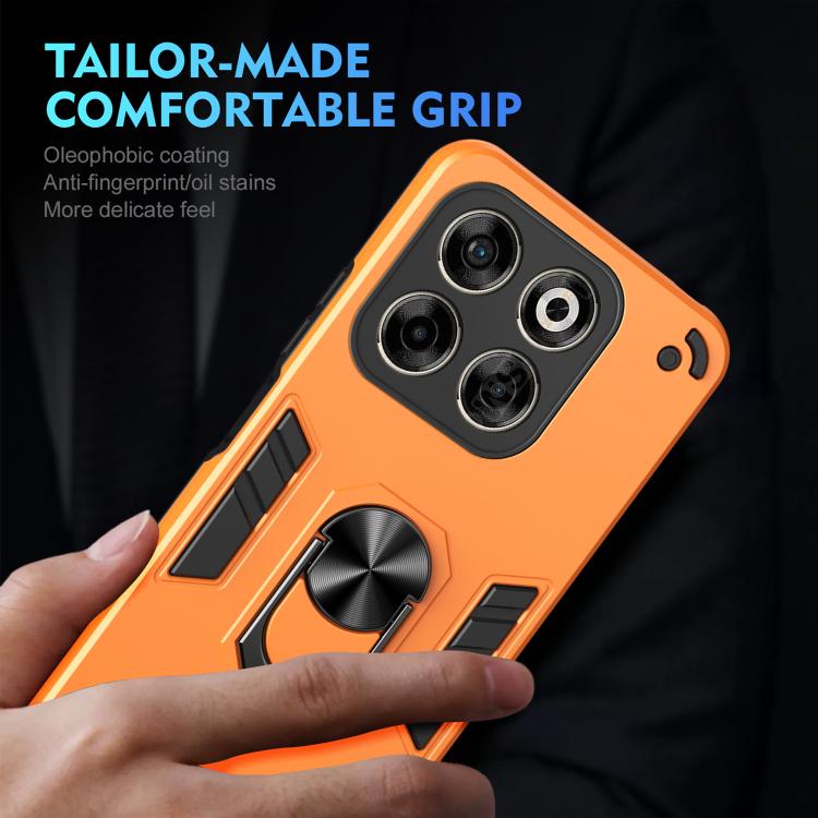 For ZTE Axon 70 4G Shockproof Metal Ring Holder Phone Case
