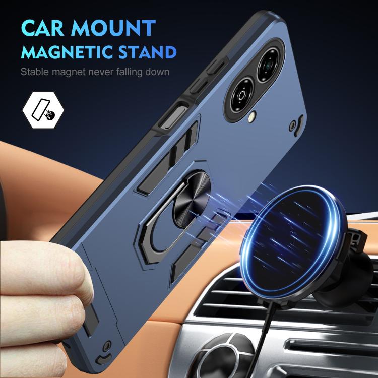 For ZTE Blade A35e 4G Shockproof Metal Ring Holder Phone Case