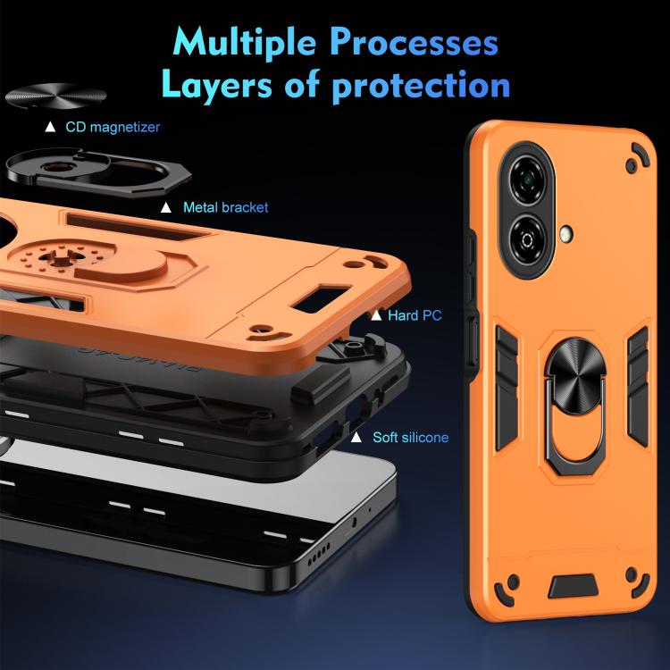 For ZTE Blade A35e 4G Shockproof Metal Ring Holder Phone Case