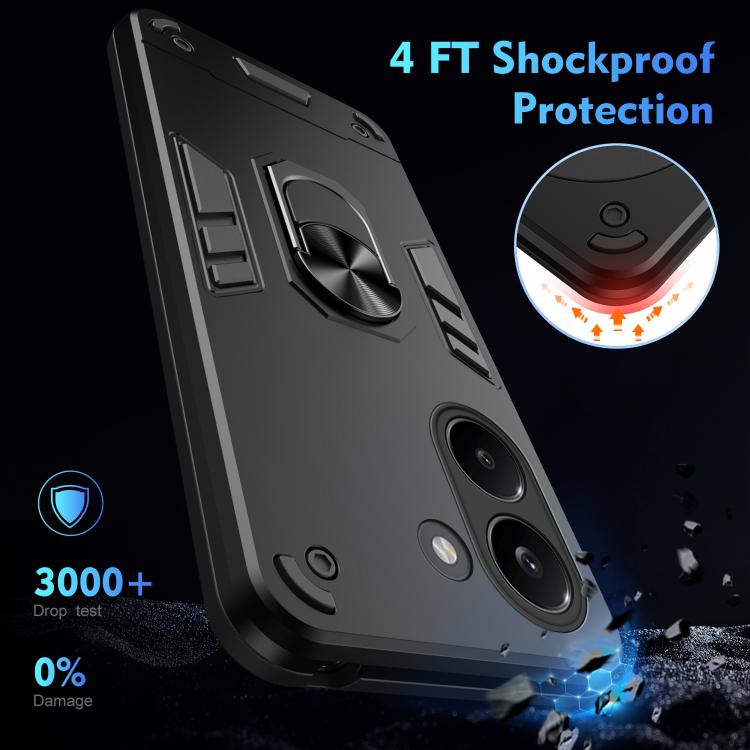 For Redmi Turbo 5 5G / Poco X8 Pro 5G Shockproof Metal Ring Holder Phone Case