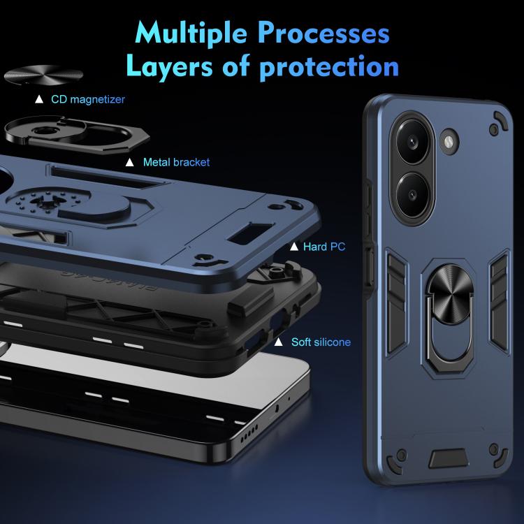 For Redmi Turbo 5 5G / Poco X8 Pro 5G Shockproof Metal Ring Holder Phone Case