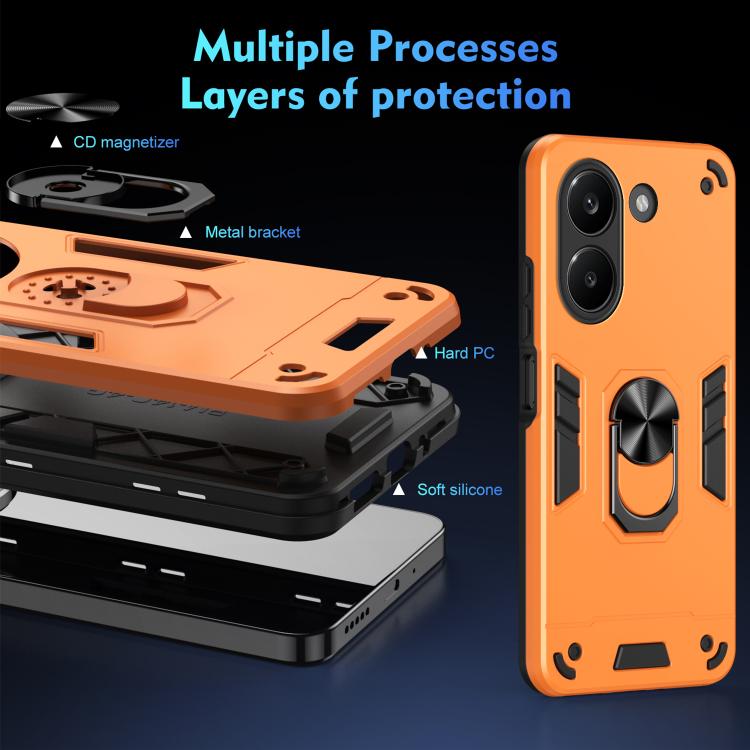 For Redmi Turbo 5 5G / Poco X8 Pro 5G Shockproof Metal Ring Holder Phone Case