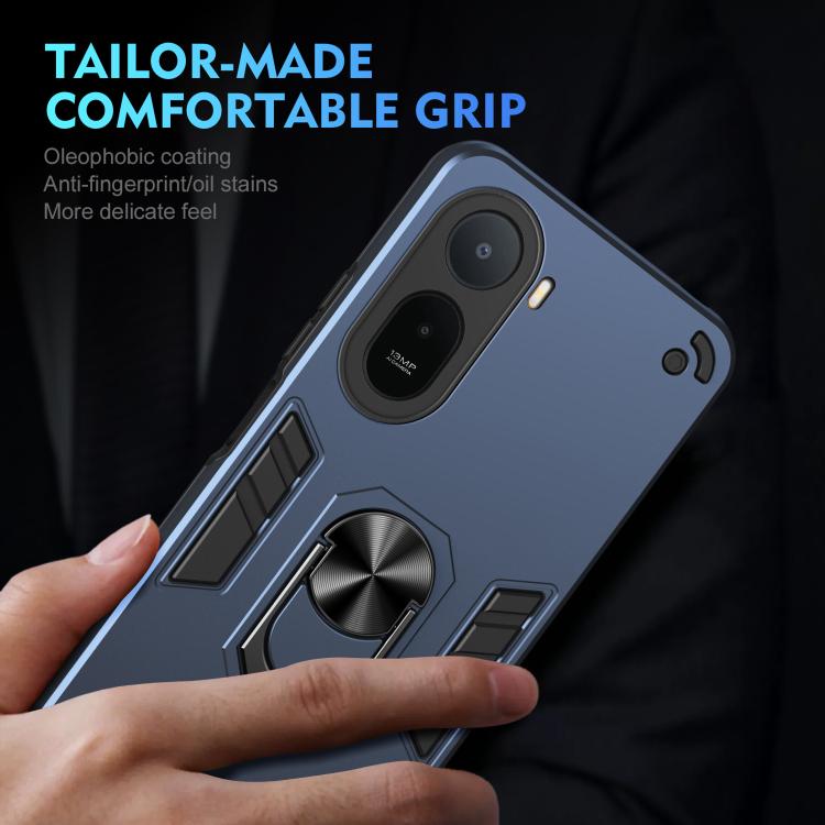 For Redmi A7 Pro 171mm / Poco C85x 5G Shockproof Metal Ring Holder Phone Case