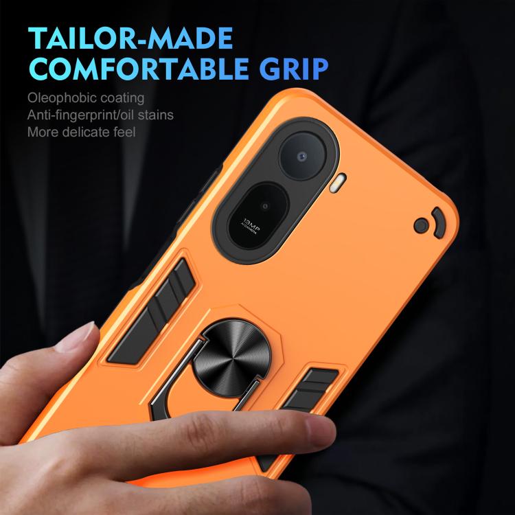 For Redmi A7 Pro 171mm / Poco C85x 5G Shockproof Metal Ring Holder Phone Case