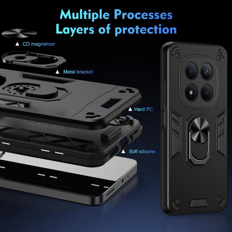 For Redmi Note 15 Pro 4G Global 163.2mm Shockproof Metal Ring Holder Phone Case