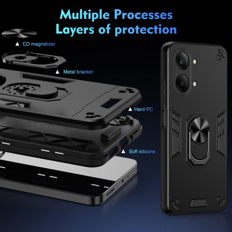 For Redmi Turbo 5 Max / Poco X8 Pro Max Shockproof Metal Ring Holder Phone Case