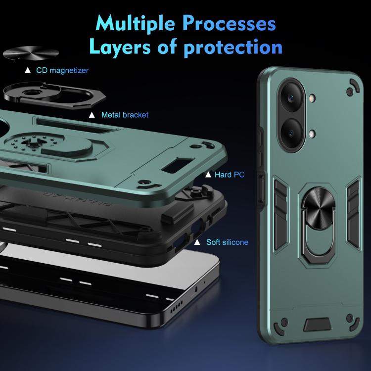For Redmi Turbo 5 Max / Poco X8 Pro Max Shockproof Metal Ring Holder Phone Case