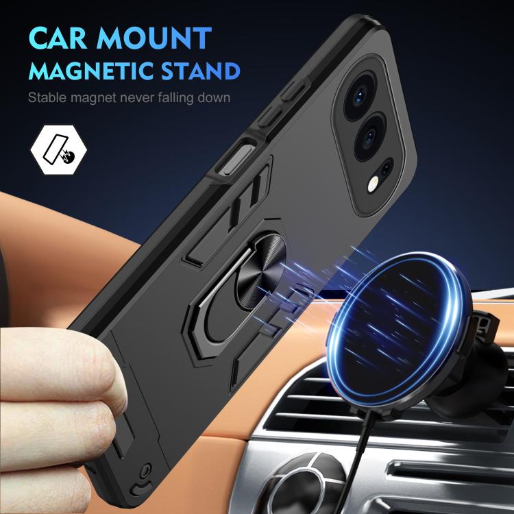 For Honor 500 Global 155.8mm Shockproof Metal Ring Holder Phone Case