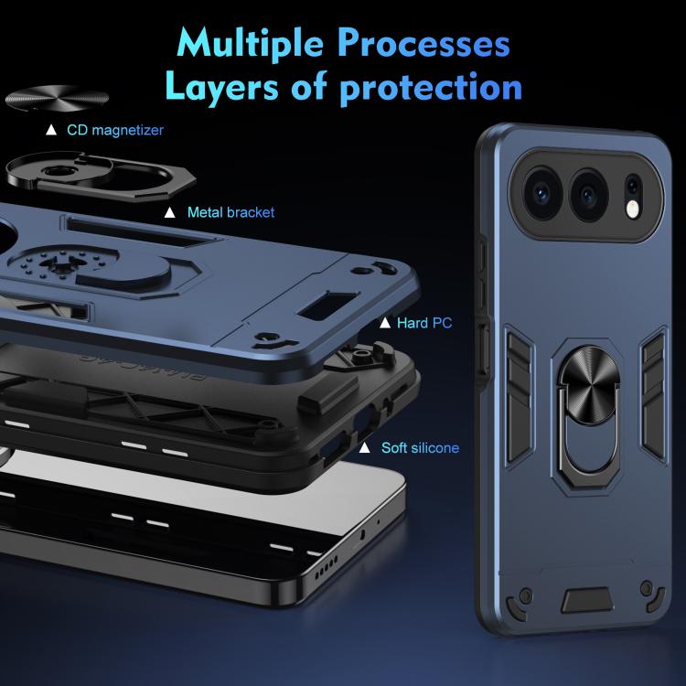 For Honor 500 Global 155.8mm Shockproof Metal Ring Holder Phone Case