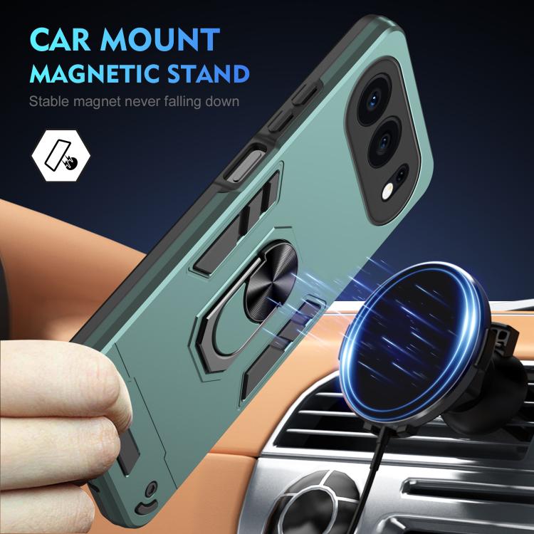 For Honor 500 Global 155.8mm Shockproof Metal Ring Holder Phone Case