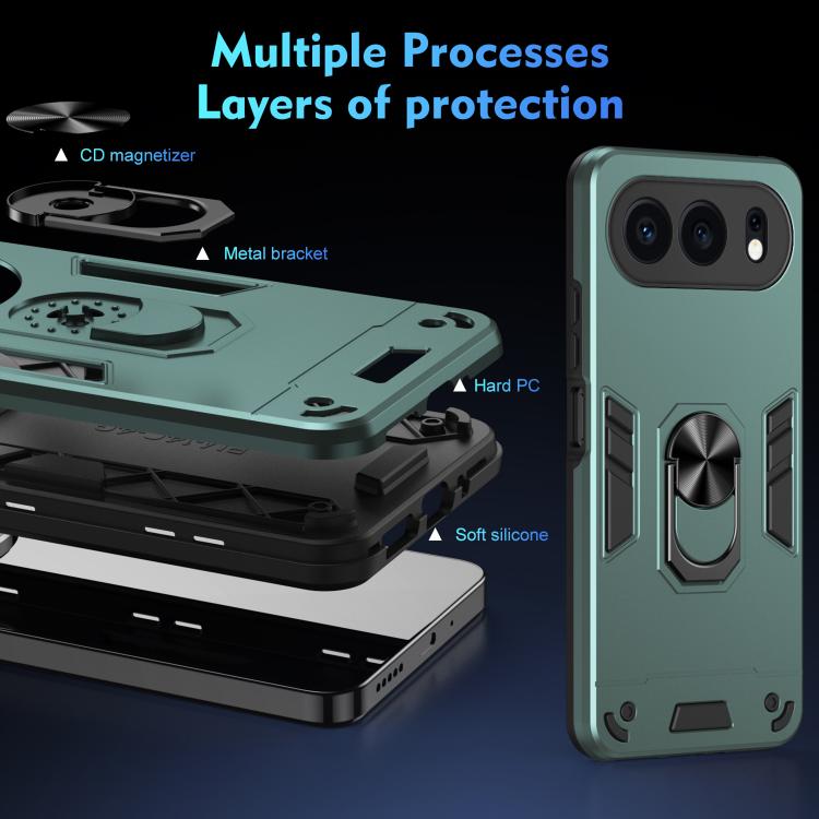 For Honor 500 Global 155.8mm Shockproof Metal Ring Holder Phone Case