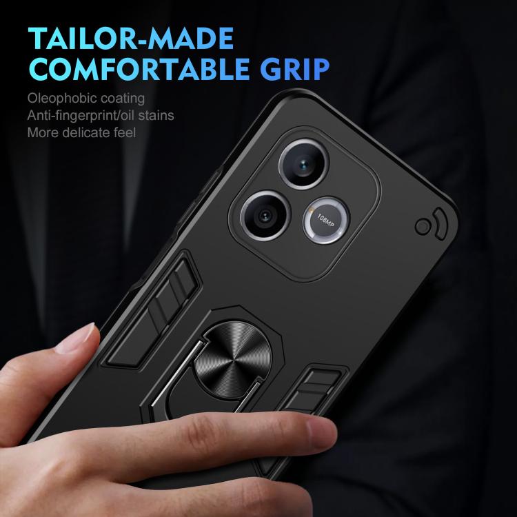 For Honor 600 Lite Global Shockproof Metal Ring Holder Phone Case