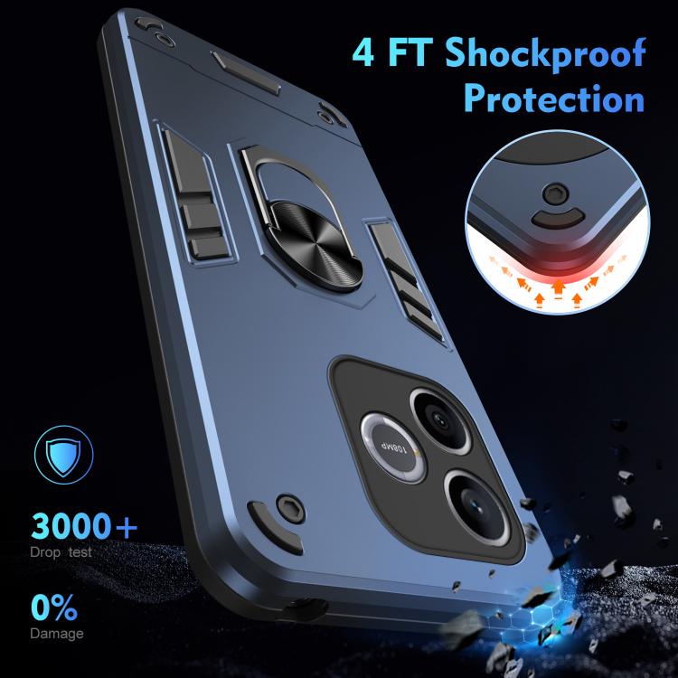 For Honor 600 Lite Global Shockproof Metal Ring Holder Phone Case