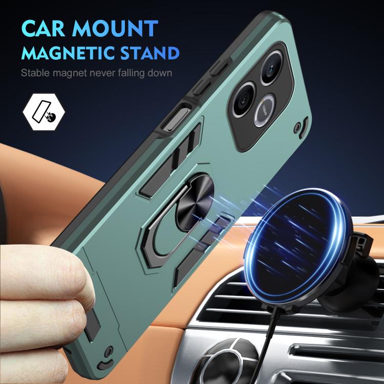 For Honor 600 Lite Global Shockproof Metal Ring Holder Phone Case