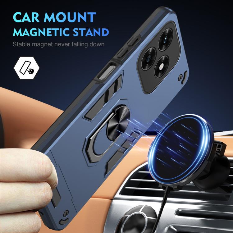 For Honor X5c Plus / X5c 4G Shockproof Metal Ring Holder Phone Case