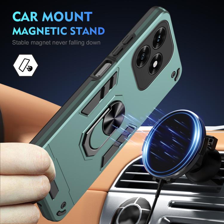 For Honor X5c Plus / X5c 4G Shockproof Metal Ring Holder Phone Case