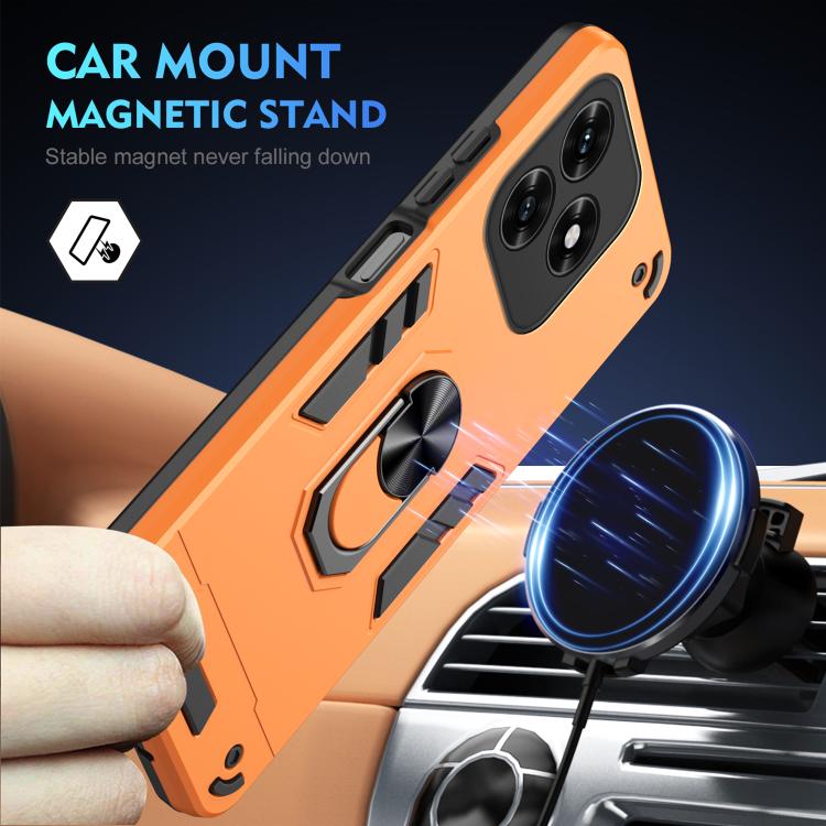For Honor X5c Plus / X5c 4G Shockproof Metal Ring Holder Phone Case
