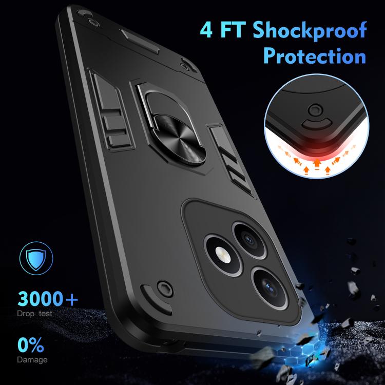For Honor X8d 4G Shockproof Metal Ring Holder Phone Case