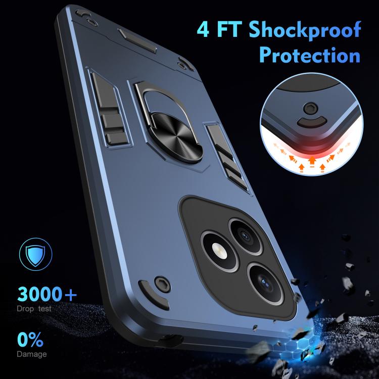 For Honor X8d 4G Shockproof Metal Ring Holder Phone Case