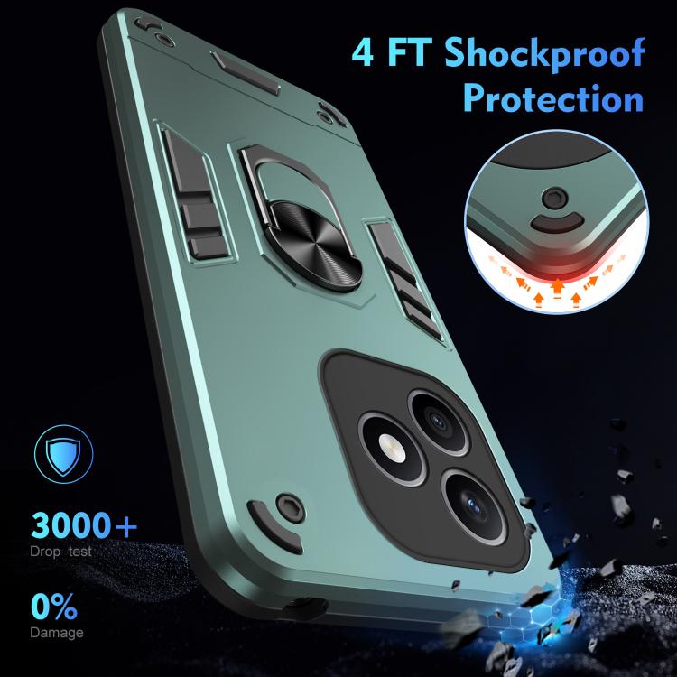For Honor X8d 4G Shockproof Metal Ring Holder Phone Case