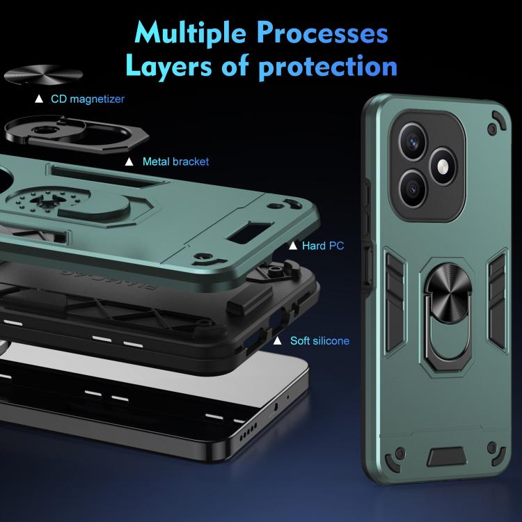 For Honor X8d 4G Shockproof Metal Ring Holder Phone Case