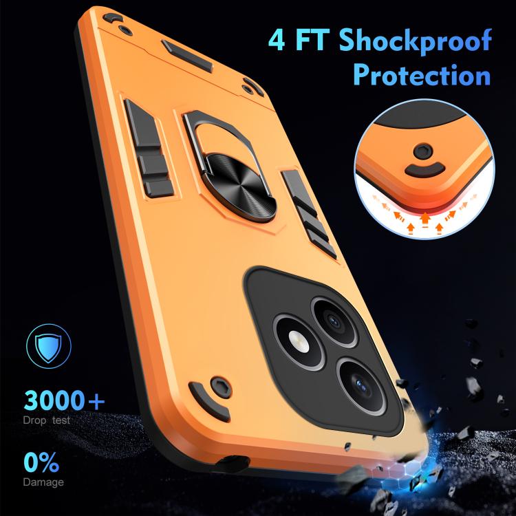 For Honor X8d 4G Shockproof Metal Ring Holder Phone Case