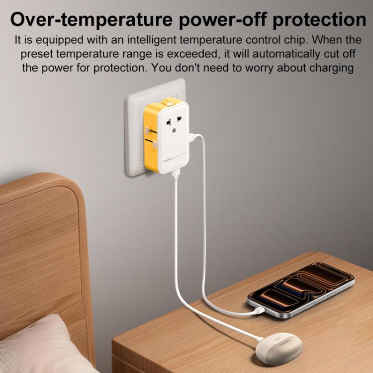 MOMAX UA32 1-World Pocket 25W 4-Port Ultra-thin GaN Universal Travel Adapter, Plug:AU Plug
