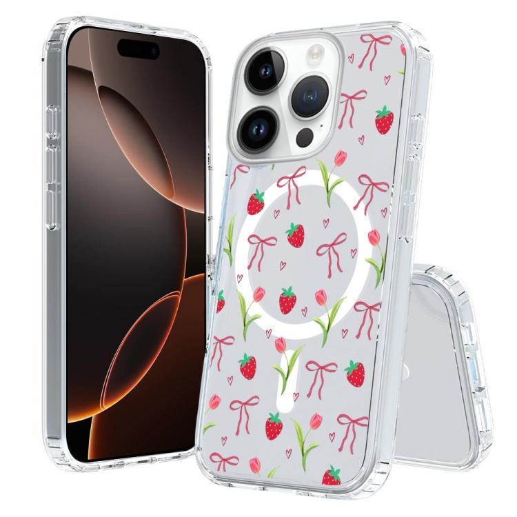 For iPhone 16 Pro Max Pattern Printing TPU + PC Magnetic Shockproof Phone Case