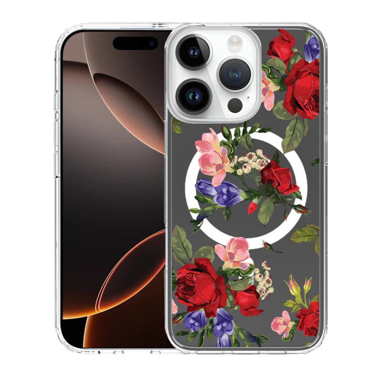 For iPhone 16 Pro Pattern Printing TPU + PC Magnetic Shockproof Phone Case