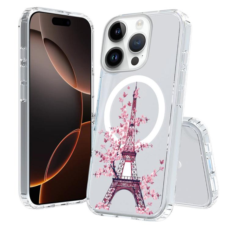 For iPhone 16 Pro Pattern Printing TPU + PC Magnetic Shockproof Phone Case
