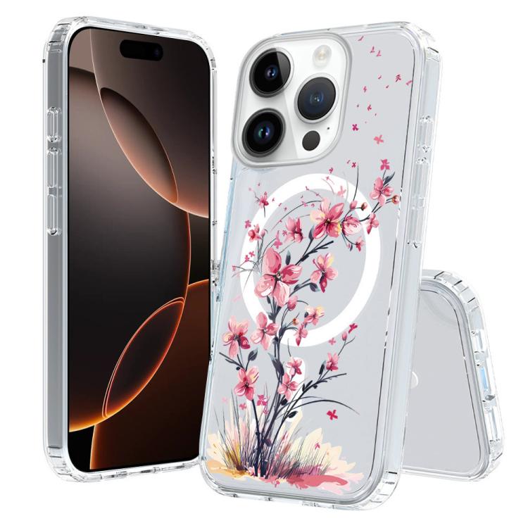 For iPhone 16 Pro Pattern Printing TPU + PC Magnetic Shockproof Phone Case