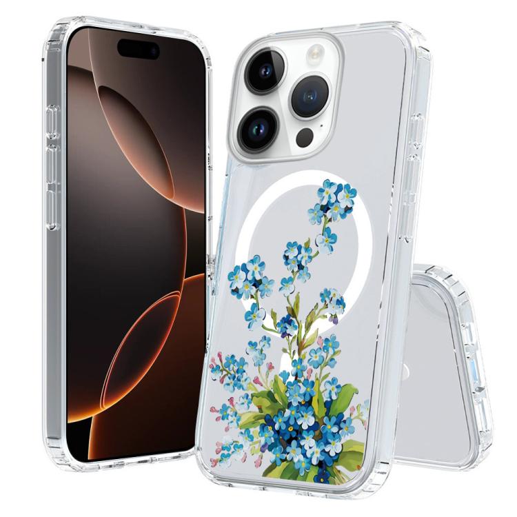 For iPhone 16 Pro Pattern Printing TPU + PC Magnetic Shockproof Phone Case