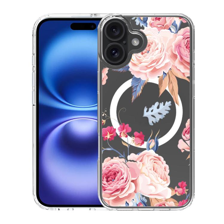 For iPhone 16 Plus Pattern Printing TPU + PC Magnetic Shockproof Phone Case