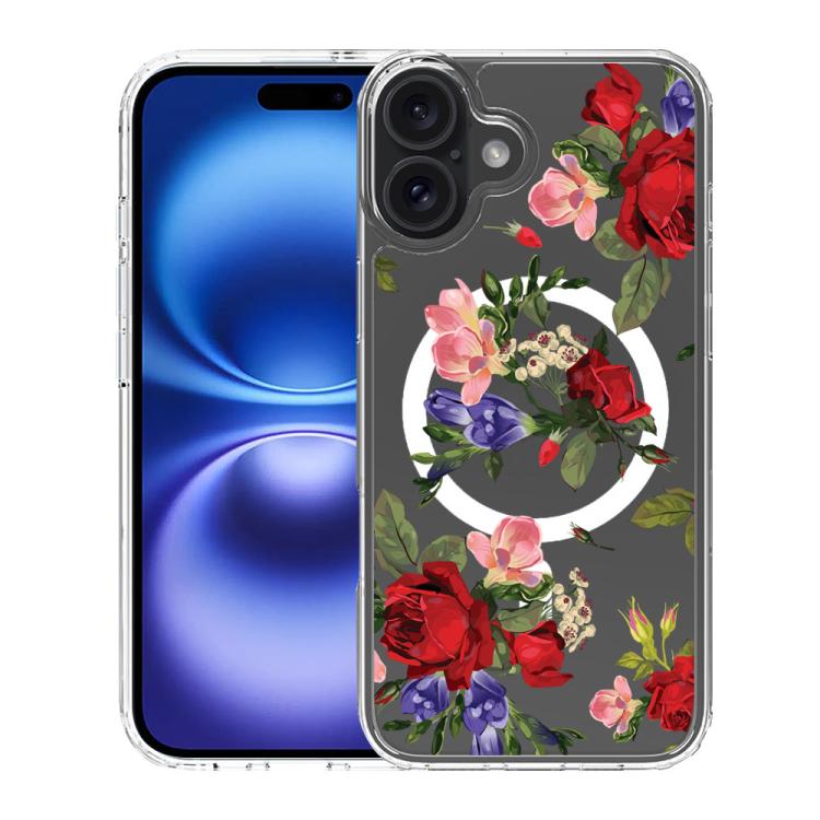 For iPhone 16 Plus Pattern Printing TPU + PC Magnetic Shockproof Phone Case