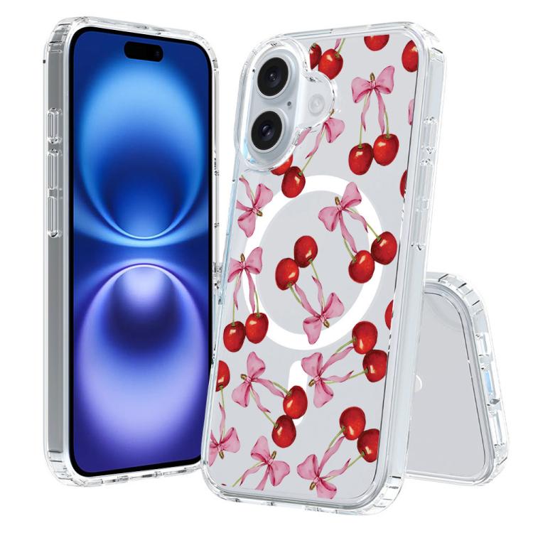 For iPhone 16 Plus Pattern Printing TPU + PC Magnetic Shockproof Phone Case