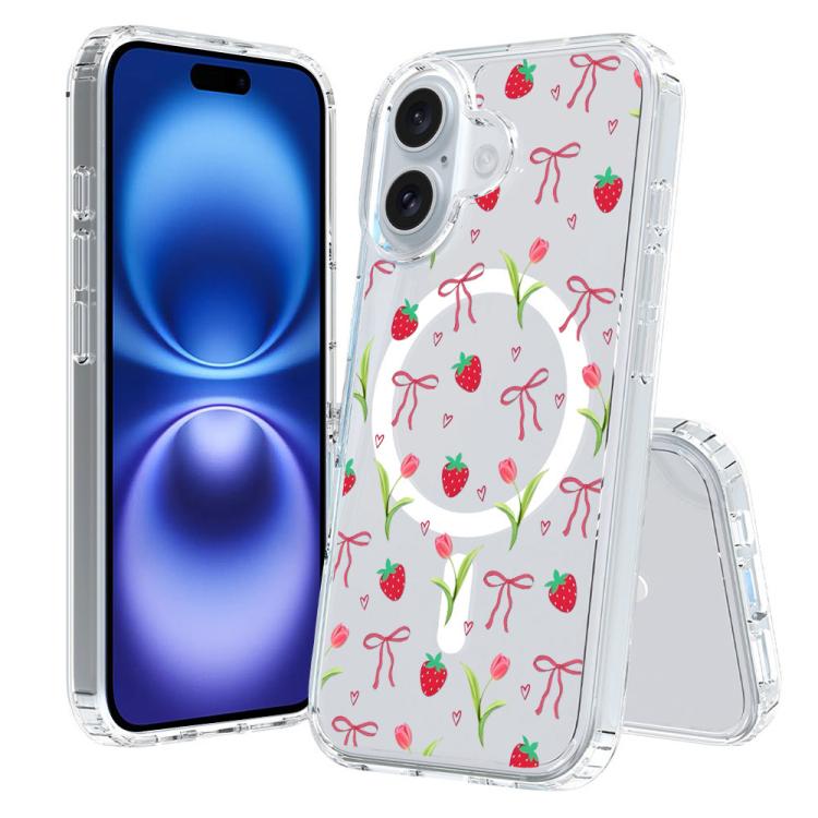 For iPhone 16 Plus Pattern Printing TPU + PC Magnetic Shockproof Phone Case